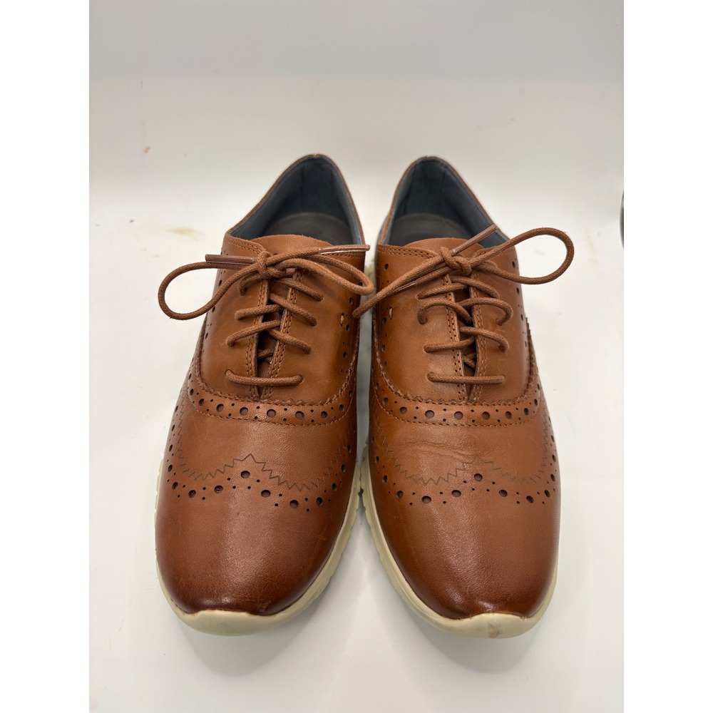 Cole Haan Zerogrand Wingtip Oxford British Tan Leather W14476 Womens 6.5B